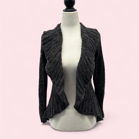 Women's Ruffle Open Knit Cardigan - Picture 5 of 8